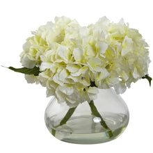 8.5" Artificial Blooming Hydrangea Arrangement w/Vase - Low Maintenance, Life-Like & Vibrant Silk Flowers For Busy People.