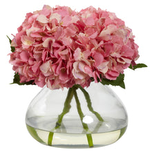 9" Artificial Large Blooming Hydrangea Arrangement w/Vase - Low Maintenance, Life-Like & Vibrant Silk Flowers For Busy People.