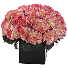11" Artificial Carnation Arrangement w/Vase - Low Maintenance, Life-Like & Vibrant Silk Flowers For Busy People.