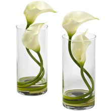 10.5" Artificial Calla Lily w/Cylinder (Set of 2) - Low Maintenance, Life-Like & Vibrant Silk Flowers For Busy People.