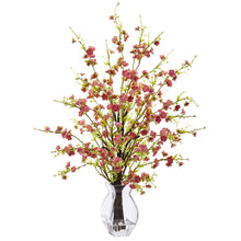 26" Artificial Cherry Blossom Arrangment in Glass Vase - Low Maintenance, Life-Like & Vibrant Silk Flowers For Busy People.