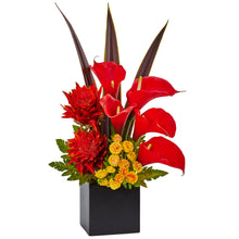 22.5" Artificial Tropical & Calla Mixed Arrangement w/Planter - Low Maintenance, Life-Like & Vibrant Silk Flowers For Busy People.