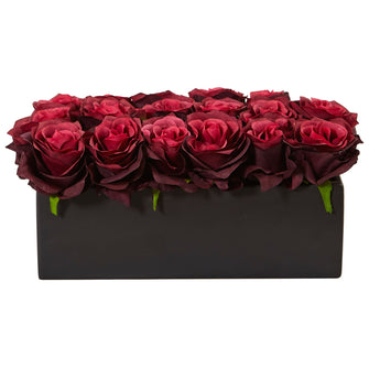 6" Artificial Roses in w/Planter - Low Maintenance, Life-Like & Vibrant Silk Flowers For Busy People.