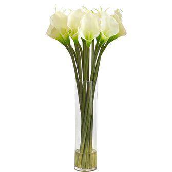 28" Calla Lily Artificial Arrangement - Low Maintenance, Life-Like & Vibrant Silk Flowers For Busy People.