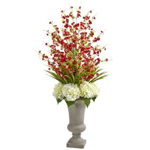 42" Artificial Cherry Blossom & Hydrangeas Arrangement in Urn - Low Maintenance, Life-Like & Vibrant Silk Flowers For Busy People.
