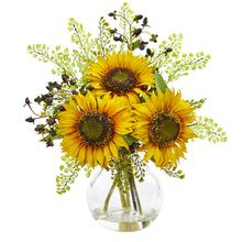 24" Artificial Sunflower Arrangement in Vase - Low Maintenance, Life-Like & Vibrant Silk Flowers For Busy People.