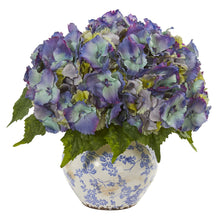 14" Artificial Hydrangea Arrangement w/Vase - Low Maintenance, Life-Like & Vibrant Silk Flowers For Busy People.