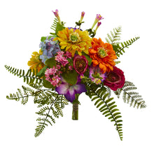 13" Artificial Mixed Flowers Bush (Set of 2) - Low Maintenance, Life-Like & Vibrant Silk Flowers For Busy People.