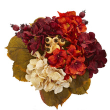 16" Artificial Autumn Hydrangea Berry Bouquet (Set of 2) - Low Maintenance, Life-Like & Vibrant Silk Flowers For Busy People.