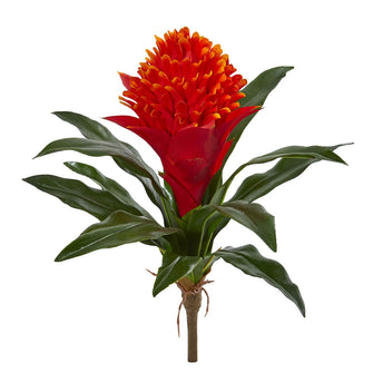 14" Artificial Bromeliad Flower (Set of 8) - Low Maintenance, Life-Like & Vibrant Silk Flowers For Busy People.
