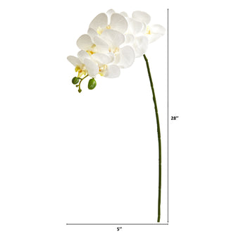 28" Artificial Orchid Phalaenopsis Flower Stem (Set of 6) - Low Maintenance, Life-Like & Vibrant Silk Flowers For Busy People.