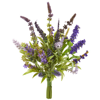 15" Artificial Lavander Flower Bouquet (Set of 3) - Low Maintenance, Life-Like & Vibrant Silk Flowers For Busy People.
