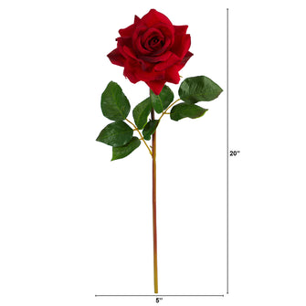 20" Artificial Rose (Set of 6) - Low Maintenance, Life-Like & Vibrant Silk Flowers For Busy People.