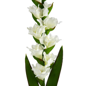 46" Artificial Gladiolus Flower (Set of 3) - Low Maintenance, Life-Like & Vibrant Silk Flowers For Busy People.