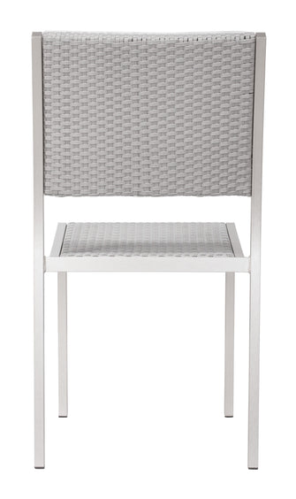 2 x Metropolitan Dining Chairs Finished In Gray & Silver, Ships In 24 Hours.