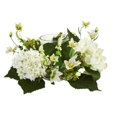 6" x 16" Artificial Hydrangea Arrangement Candelabrum - Low Maintenance, Life-Like & Vibrant Silk Flowers For Busy People.