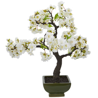20" Artificial Cherry Blossom Bonsai Tree - Low Maintenance, Life-Like & Vibrant Silk Trees For Busy People.