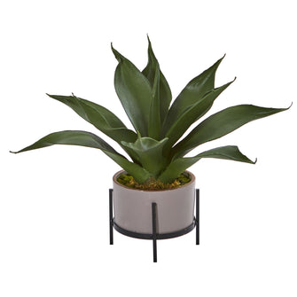 14" Artificial Agave Succulent in Decorative Planter - Low Maintenance, Life-Like & Vibrant Silk Plants For Busy People.