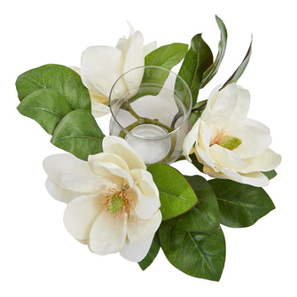 13" Artificial Magnolia Arrangement, Low Maintenance, Life-Like & Vibrant Silk Flowers For Busy People.