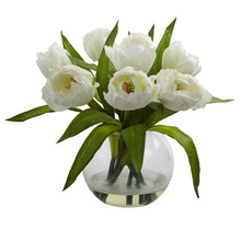 11" Artificial Tulips Arrangement w/Vase - Low Maintenance, Life-Like & Vibrant Silk Flowers For Busy People.