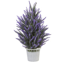 22" Artificial Lavender in White Planter - Low Maintenance, Life-Like & Vibrant Silk Plants For Busy People.