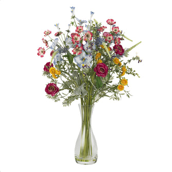 26" Artificial Veranda Garden Arrangement w/Vase - Low Maintenance, Life-Like & Vibrant Silk Flowers For Busy People.