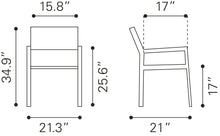 2 x Metropolitan Outdoor Dining Chairs - Ships In 24 HRS & Arrives Fully Assembled.