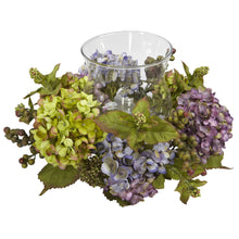 7" x 14" Artificial Mixed Hydrangea Arrangement w/Candelabrum - Low Maintenance, Life-Like & Vibrant Silk Flowers For Busy People.