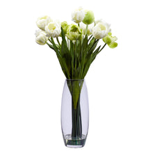 20" Artificial Tulip Arrangement w/Vase - Low Maintenance, Life-Like & Vibrant Silk Flowers For Busy People.