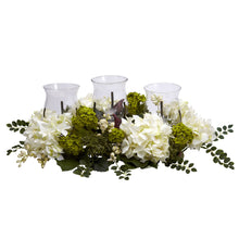 9.5" Artificial Snowball Hydrangea Triple Candelabrum