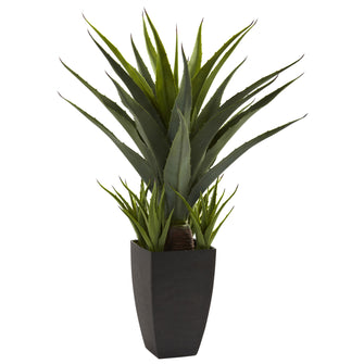 30" Artificial Agave w/Black Planter - Low Maintenance, Life-Like & Vibrant Silk Plants For Busy People.