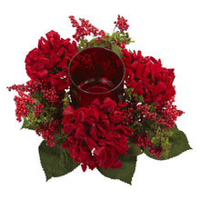 6" x 14" Artificial Hydrangea & Berry Candelabrum - Low Maintenance, Life-Like & Vibrant Silk Flowers For Busy People.