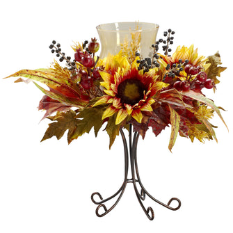 16" Artificial Sunflower Candelabrum