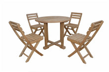 Montage Alabama 5-Piece Bistro Set, Chairs That Fold, Sanded Smooth To Natural Form, Delivered Free In 5 - 9 Working Days.