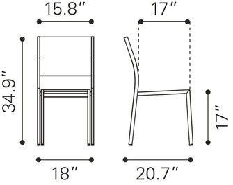 2 x Metropolitan Dining Chairs Finished In Gray & Silver, Ships In 24 Hours.