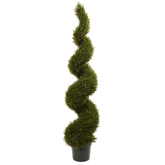 6' Artificial Rosemary Spiral Tree (Indoor/Outdoor) - Low Maintenance, Life-Like & Vibrant Silk Trees For Busy People.