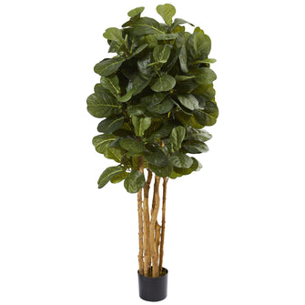 5' Artificial Fiddle Leaf Fig Tree - Low Maintenance, Life-Like & Vibrant Silk Trees For Busy People.
