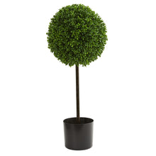 2.5' Artificial Boxwood Ball Topiary Tree UV Resistant (Indoor/Outdoor) - Low Maintenance, Life-Like & Vibrant Silk Trees For Busy People.