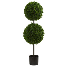 3.5' Artificial Boxwood Double Ball Topiary Tree UV Resistant (Indoor/Outdoor) - Low Maintenance, Life-Like & Vibrant Silk Trees For Busy People.