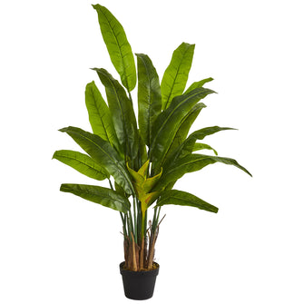 4.5' Artificial Traveler's Palm Tree - Low Maintenance, Life-Like & Vibrant Silk Trees For Busy People.