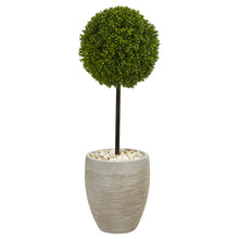 3' Artificial Boxwood Ball Topiary Tree in Oval Planter UV Resistant (Indoor/Outdoor) - Low Maintenance, Life-Like & Vibrant Silk Trees For Busy People.