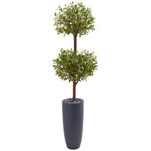 6' Artificial Olive Double Tree in Gray Cylinder Planter - Low Maintenance, Life-Like & Vibrant Silk Trees For Busy People.