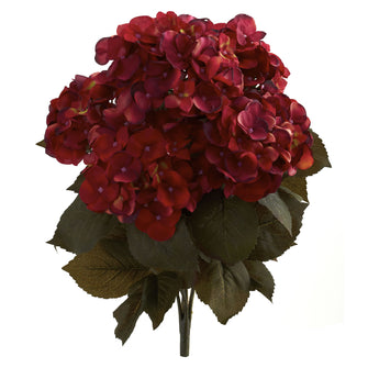 20" Artificial Fall Hydrangea Flower (Set of 2) - Low Maintenance, Life-Like & Vibrant Silk Flowers For Busy People.