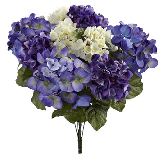 19" Artificial Hydrangea Plant (Set of 3) - Low Maintenance, Life-Like & Vibrant Silk Flowers For Busy People.