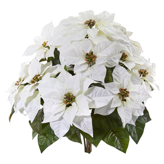 24" Artificial Poinsettia Plant (Set of 2) -Low Maintenance, Life-Like & Vibrant Silk Flowers For Busy People.