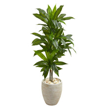 4' Artificial Dracaena Plant in Sand Colored Planter (Real Touch) - Low Maintenance, Life-Like & Vibrant Silk Plants For Busy People.