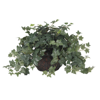18" Artificial Puff Ivy w/Vase Silk Plant - Low Maintenance, Life-Like & Vibrant Silk Plants For Busy People.