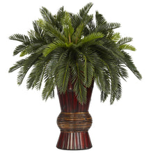 29" Artificial Cycas w/Bamboo Vase Silk Plant - Low Maintenance, Life-Like & Vibrant Silk Plants For Busy People.