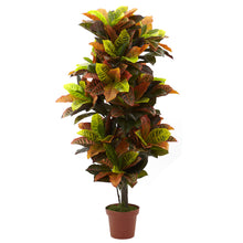 56" Artificial Croton Plant (Real Touch) - Low Maintenance, Life-Like & Vibrant Silk Plants For Busy People.