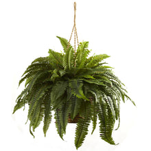29" Artificial Double Giant Boston Fern Hanging Basket - Low Maintenance, Life-Like & Vibrant Silk Plants For Busy People.